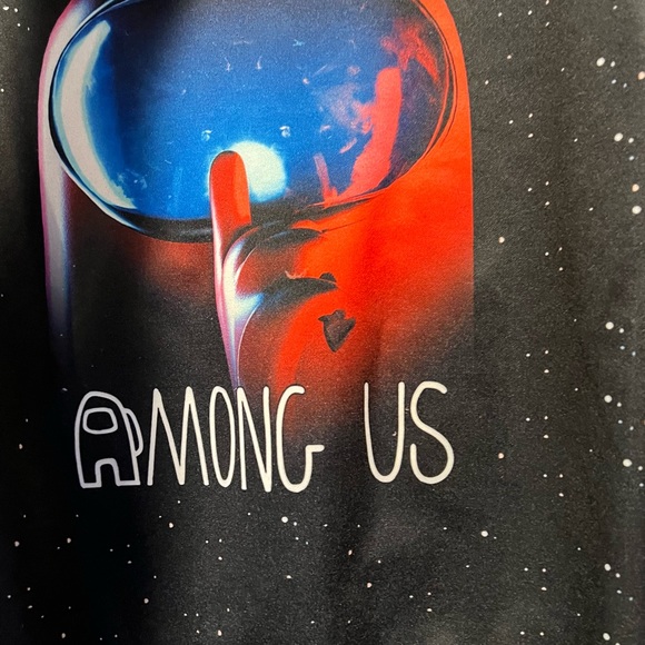 AMONG US black Hoodie Sweatshirt Hoody top Kid’s MEDIUM boy girl EUC Fun - Picture 3 of 7